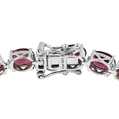 Orissa Rhodolite Garnet Tennis Bracelet in Platinum Over Sterling Silver (8.00 In) 11.70 Grams 24.65 ctw