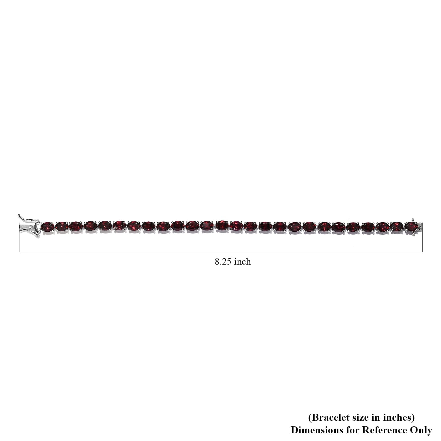 Orissa Rhodolite Garnet Tennis Bracelet in Platinum Over Sterling Silver (8.00 In) 11.70 Grams 24.65 ctw