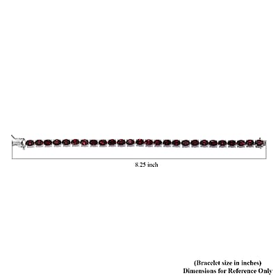 Orissa Rhodolite Garnet Tennis Bracelet in Platinum Over Sterling Silver (8.00 In) 11.70 Grams 24.65 ctw