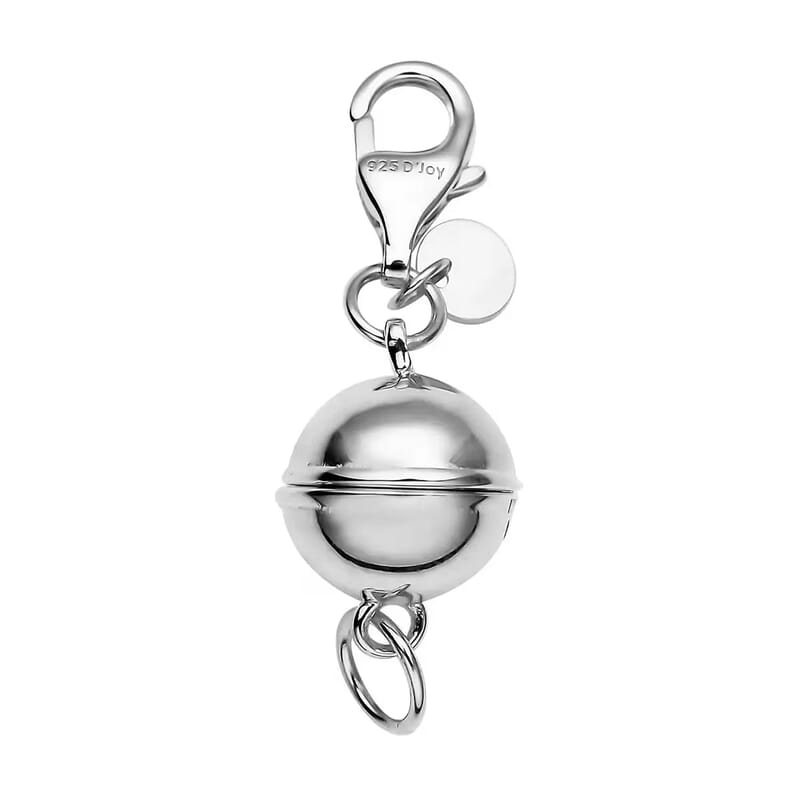 Magnetic Lock with Lobster Clasp in Rhodium Over Sterling Silver 2.50 Grams