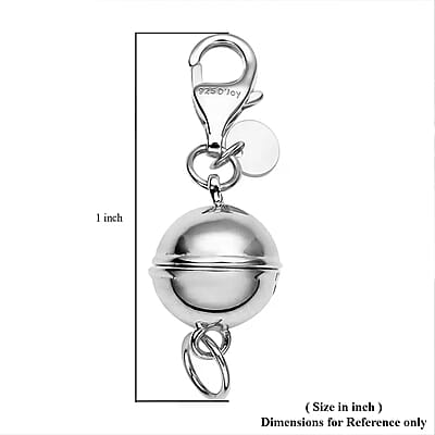 Magnetic Lock with Lobster Clasp in Rhodium Over Sterling Silver 2.50 Grams