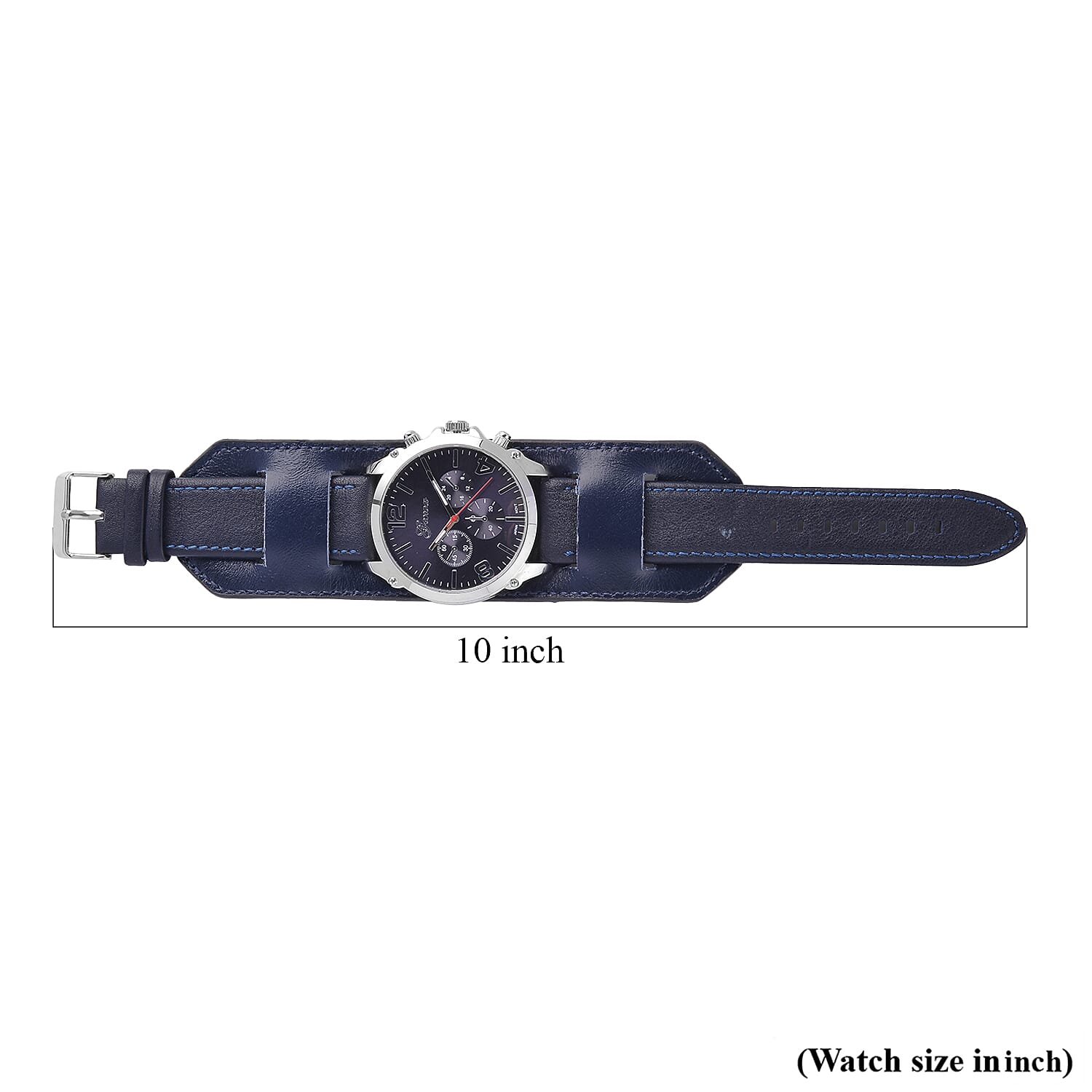 Genoa Miyota Japanese Movement Watch with Blue Genuine Leather Strap
