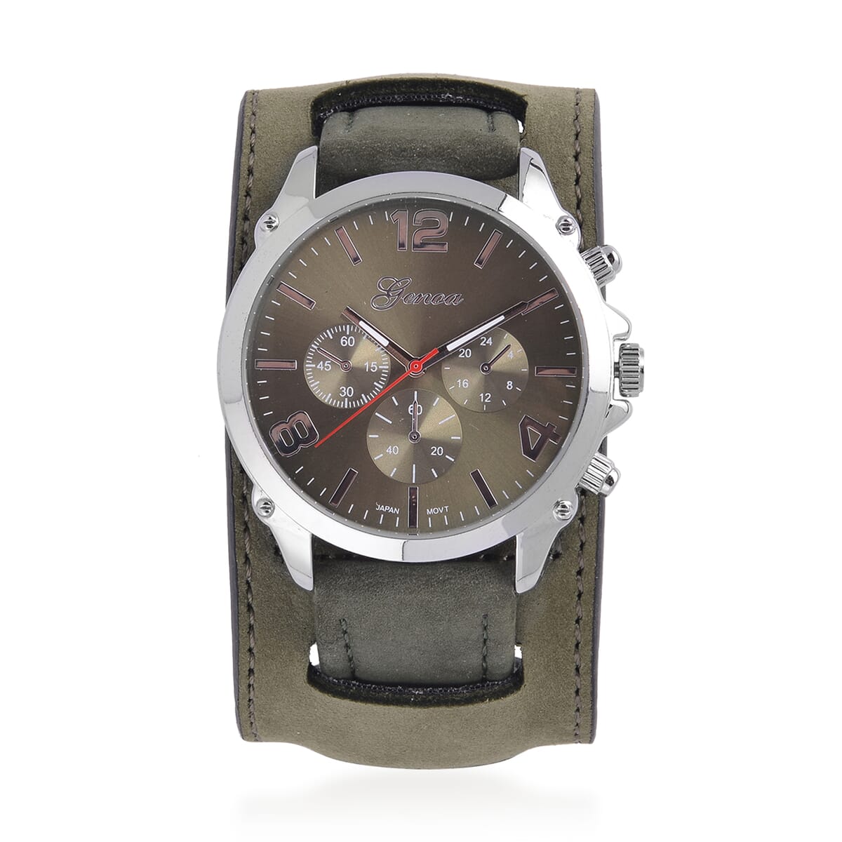 Genoa Miyota Japanese Movement Watch with Green Genuine Leather Strap image number 0