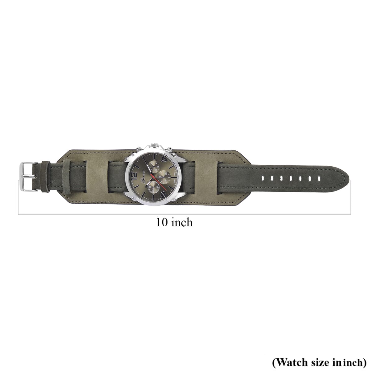 Genoa Miyota Japanese Movement Watch with Green Genuine Leather Strap image number 6