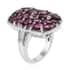 Orissa Rhodolite Garnet and Natural White Zircon Cluster Ring in Platinum Over Sterling Silver (Size 5.0) 7 Grams 7.75 ctw image number 3