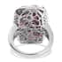Orissa Rhodolite Garnet and Natural White Zircon Cluster Ring in Platinum Over Sterling Silver (Size 5.0) 7 Grams 7.75 ctw image number 4