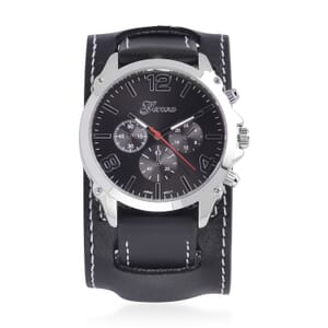 Genoa Miyota Japanese Movement Watch with Black Genuine Leather Strap