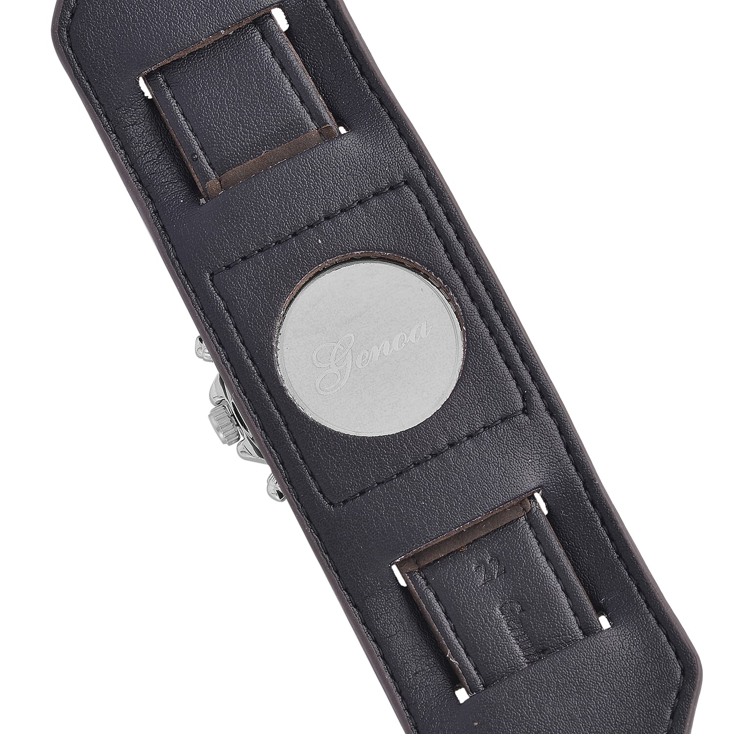 Genoa Miyota Japanese Movement Watch with Coffee Genuine Leather Strap