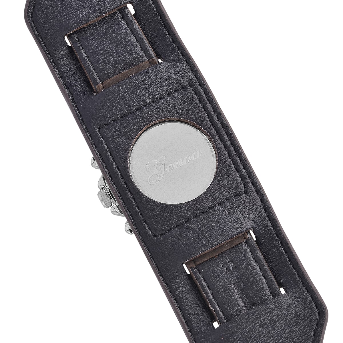 Genoa Miyota Japanese Movement Watch with Coffee Genuine Leather Strap image number 5