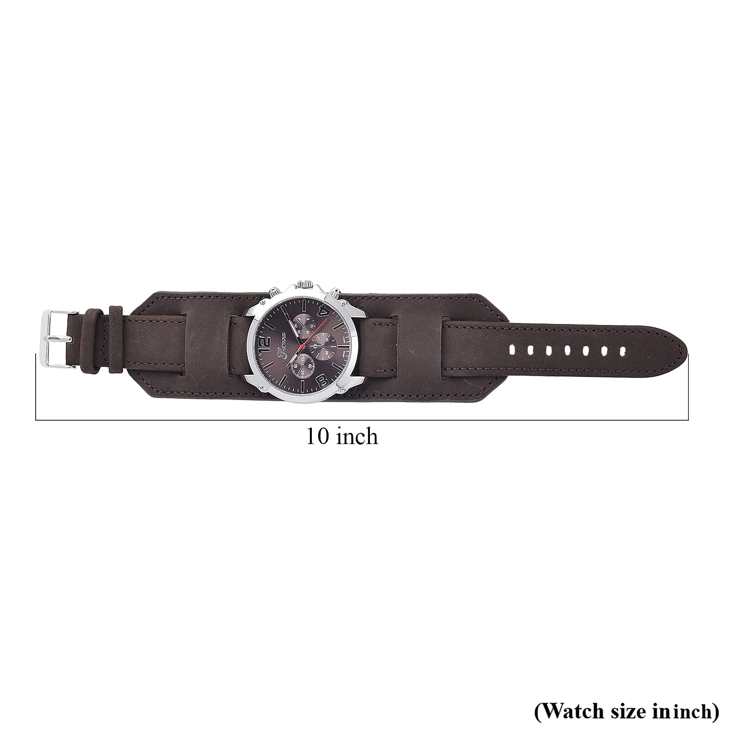 Genoa Miyota Japanese Movement Watch with Coffee Genuine Leather Strap