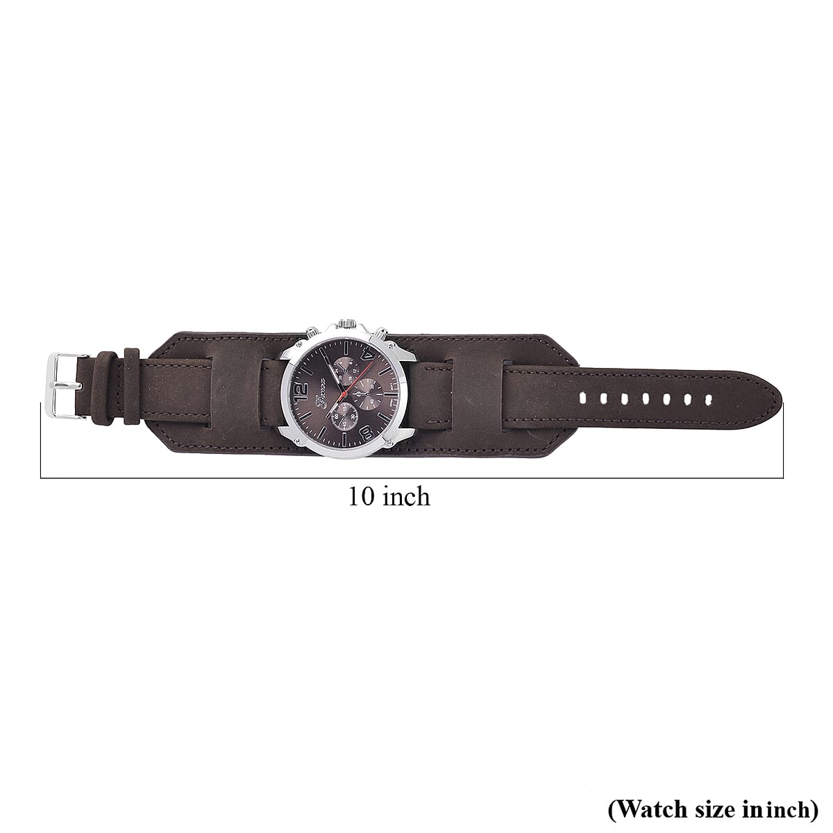 Genoa Miyota Japanese Movement Watch with Coffee Genuine Leather Strap image number 6