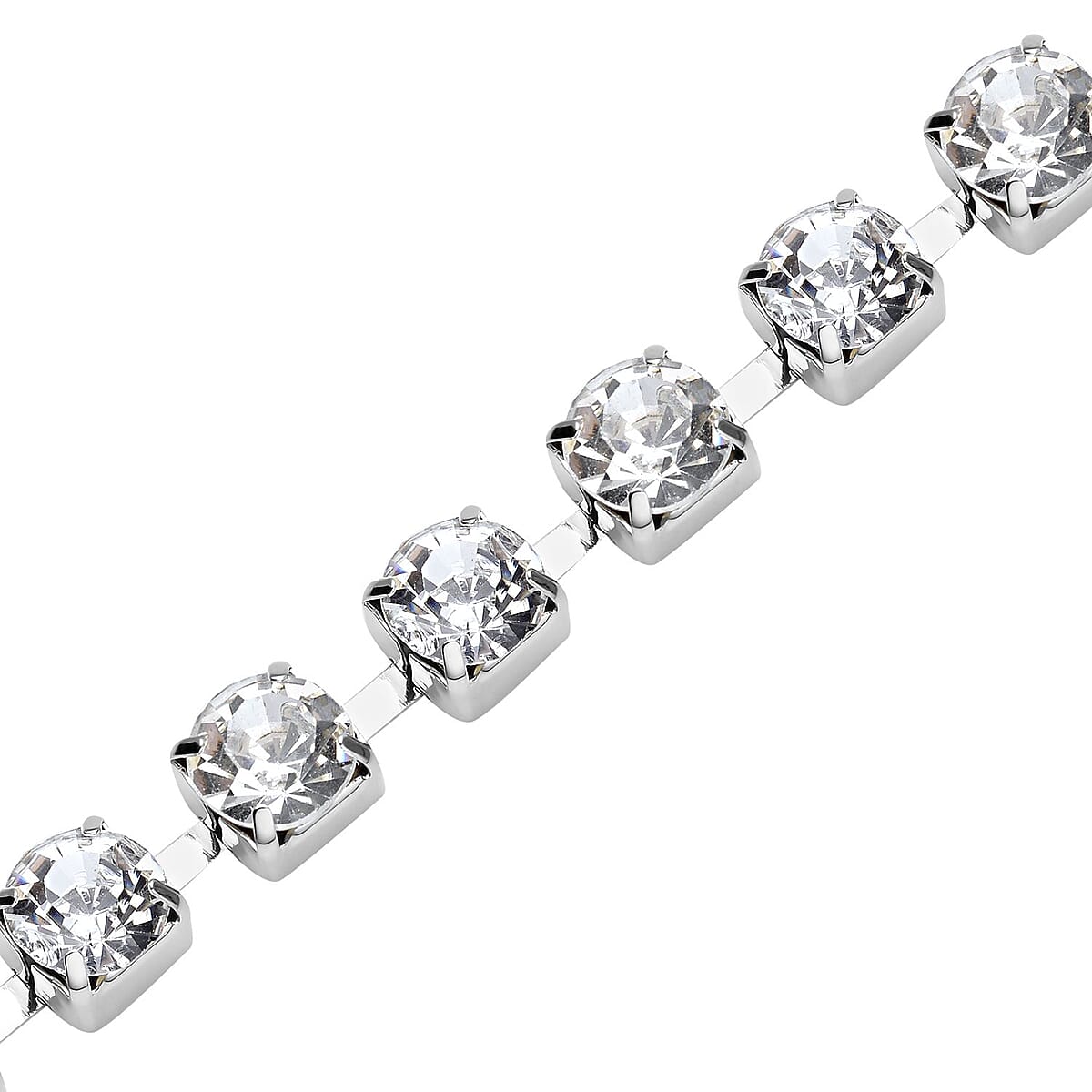 Austrian Crystal Bracelet with Heart Charm in Silvertone (7.50-9.50In) image number 3