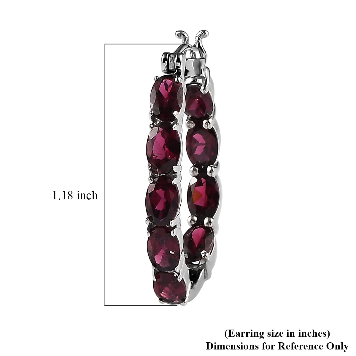 Premium Orissa Rhodolite Garnet Inside Out Hoop Earrings in Platinum Over Sterling Silver 9.35 ctw
