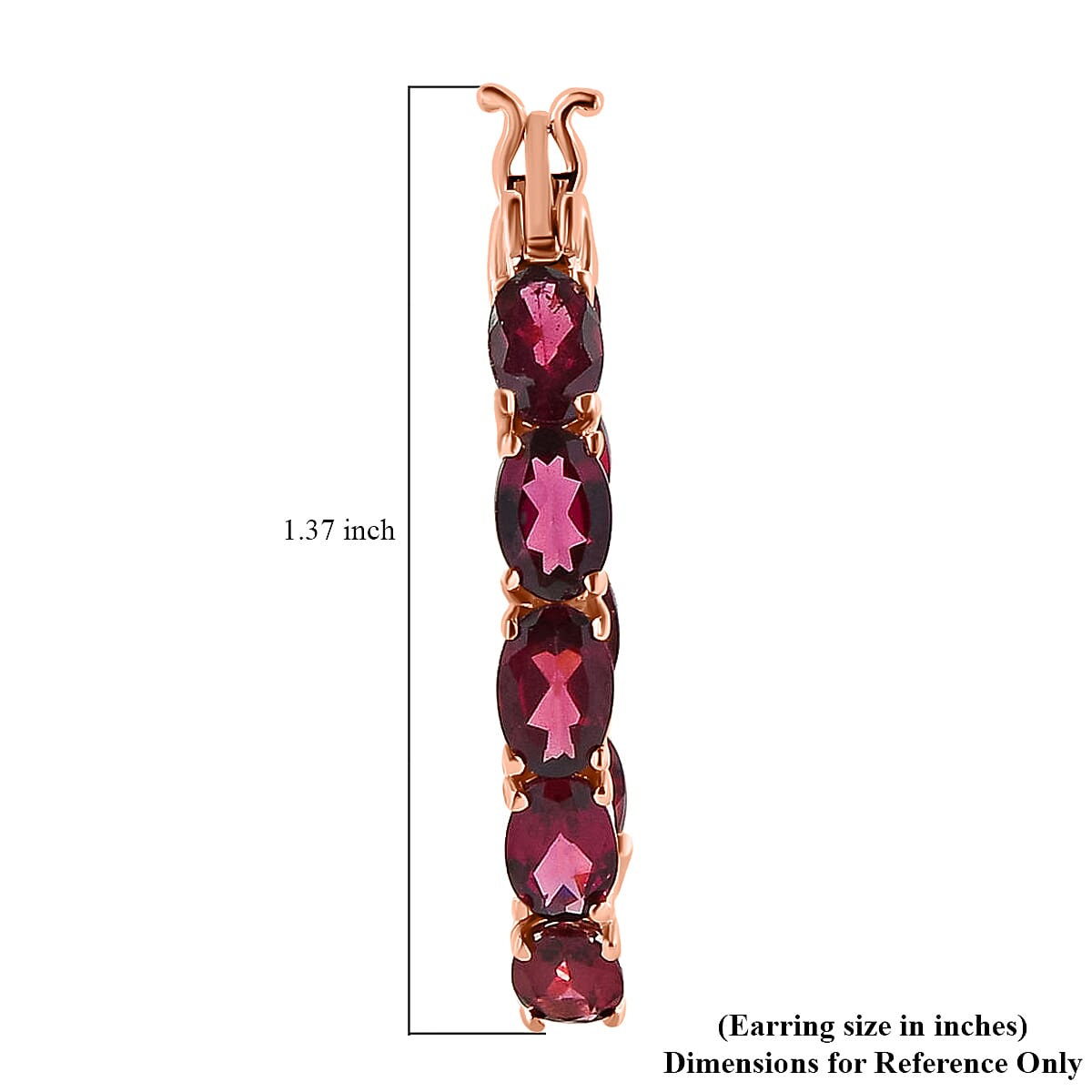 Orissa Rhodolite Garnet Inside Out Hoop Earrings in Vermeil Rose Gold Over Sterling Silver 9.90 ctw image number 4