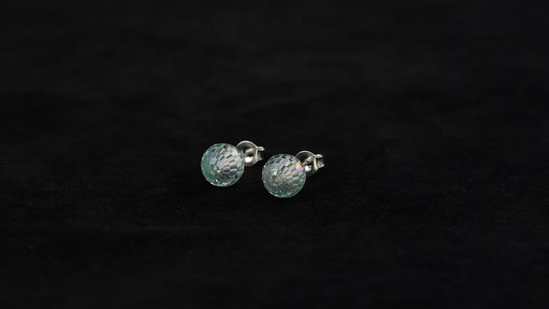 Green Moissanite 8.75 ctw Bead Stud Earrings in Rhodium Over Sterling Silver