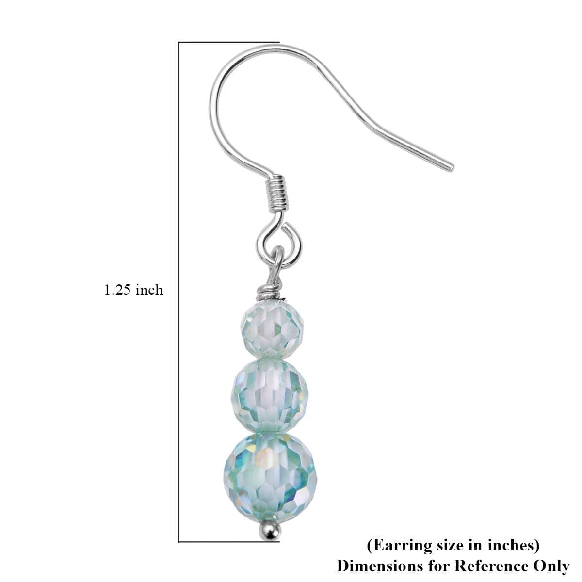Blue Moissanite Beaded Dangle Earrings in Rhodium Over Sterling Silver 6.85 ctw image number 2