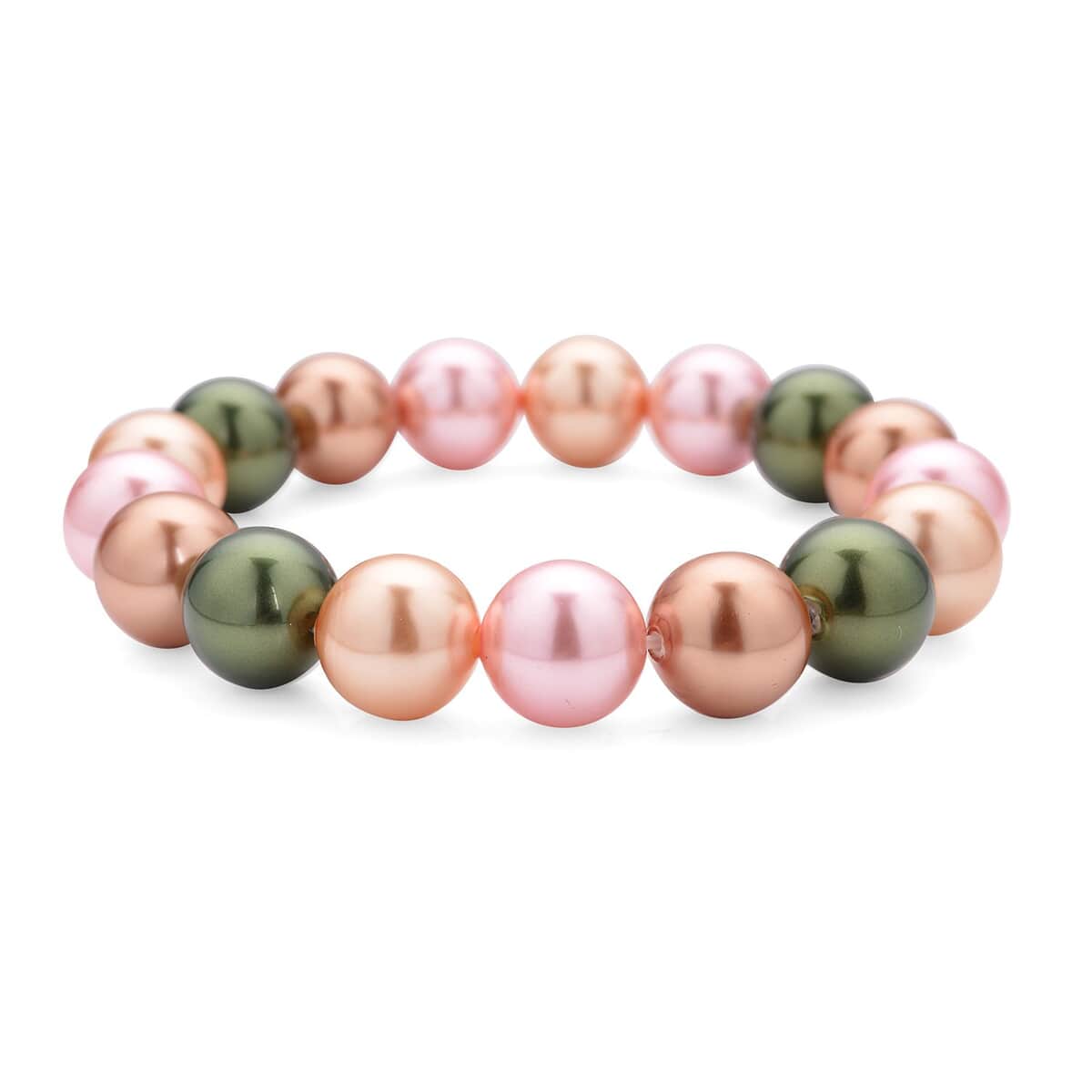 Tahitian Color Shell Pearl Beaded Stretch Bracelet image number 0