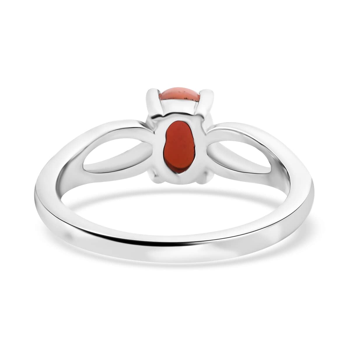 AMERICAN Oregon Peach Opal Solitaire Ring in Stainless Steel (Size 10.0) 0.60 ctw image number 4