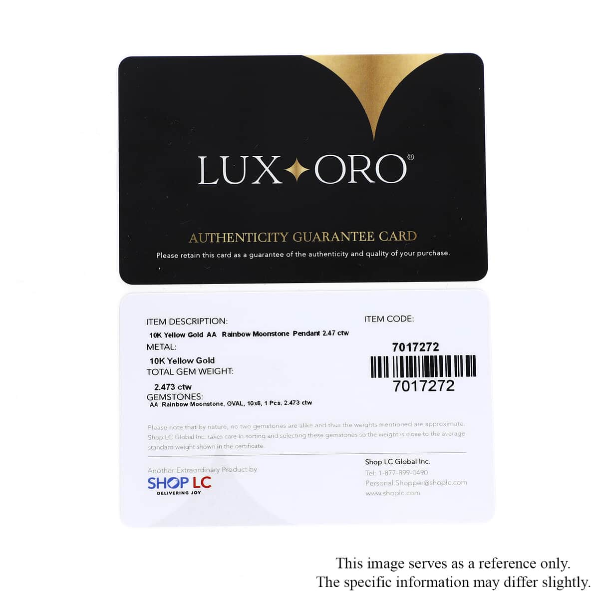 Luxoro 10K Yellow Gold Premium Rainbow Moonstone Solitaire Pendant 2.50 ctw image number 6