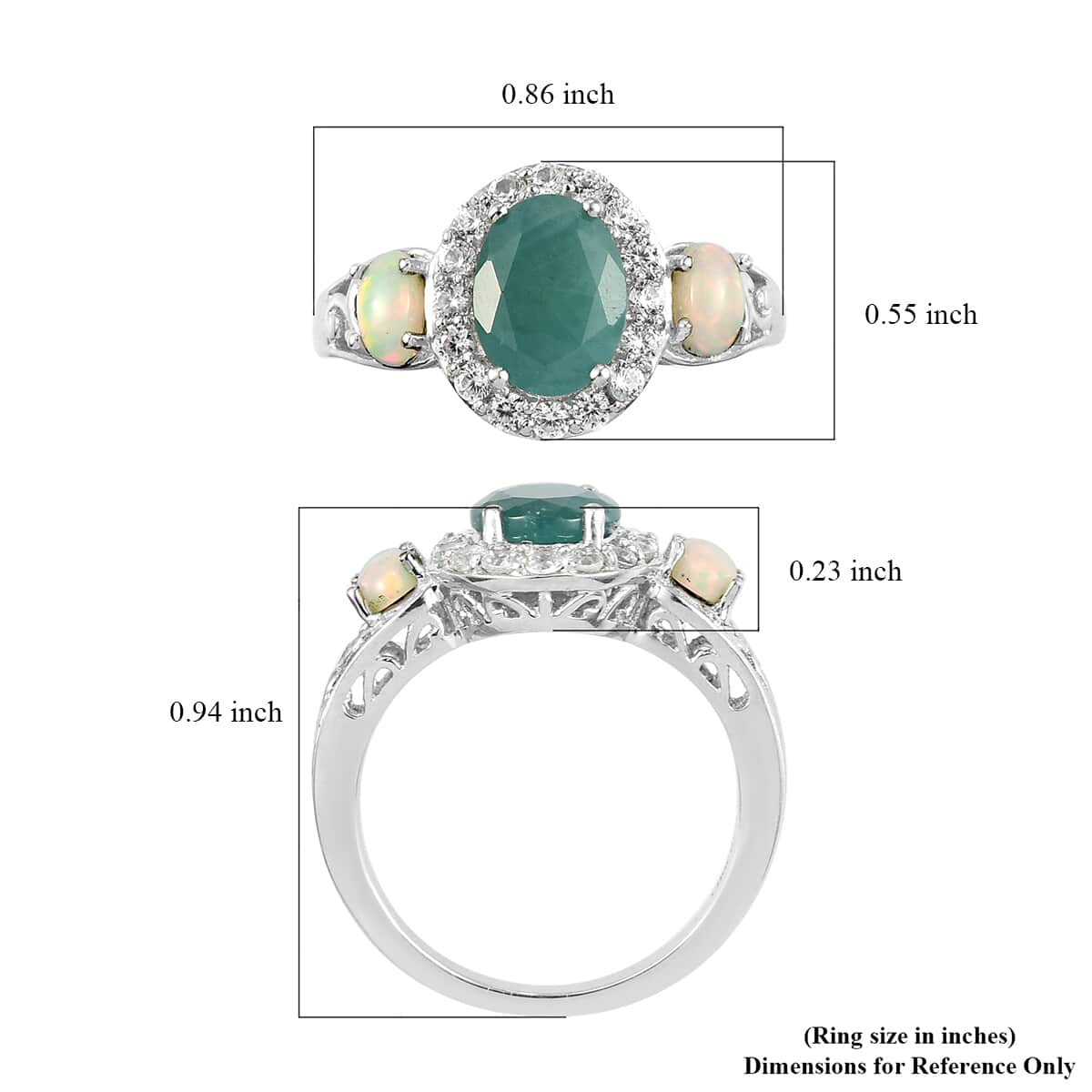 Premium Grandidierite and Multi Gemstone Halo Ring in Platinum Over Sterling Silver (Size 9.0) 2.65 ctw image number 5