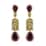 Orissa Rhodolite Garnet and Peridot Dangling Earrings in Vermeil Rose Gold Over Sterling Silver 5.30 ctw