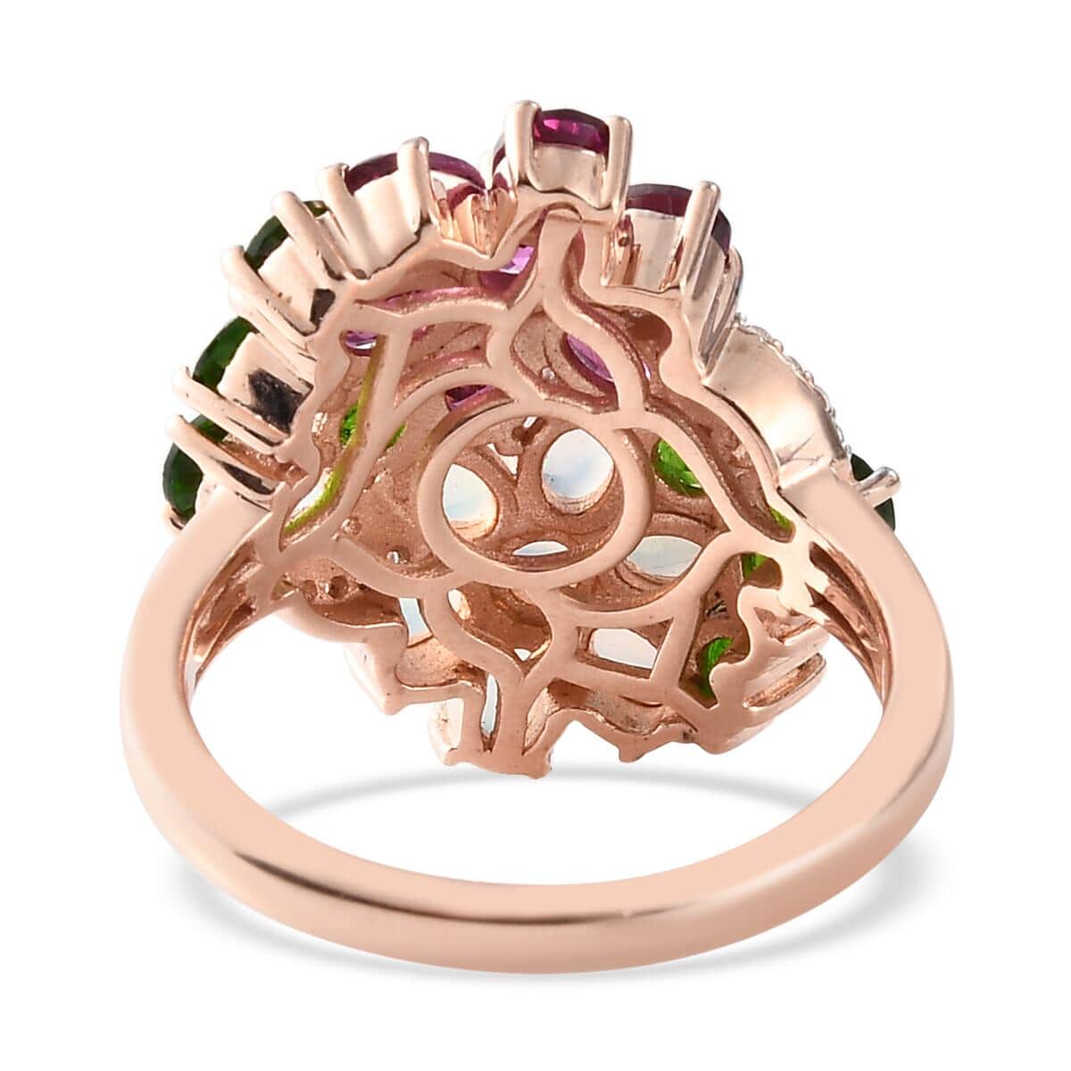 Multi Gemstone Florals Ring in Vermeil Rose Gold Over Sterling Silver (Size 7.0) 3.75 ctw image number 4