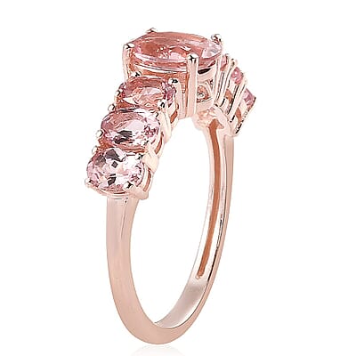 Natural Blush Tourmaline Ring in Vermeil Rose Gold Over Sterling Silver (Size 5.0) 1.80 ctw
