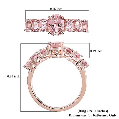 Natural Blush Tourmaline Ring in Vermeil Rose Gold Over Sterling Silver (Size 5.0) 1.80 ctw