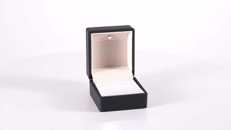 Set of 2 Black & Red Solid Polish Led Light Ring Box (2.5"x2.4"x2") (Can Hold up to 2 Rings)