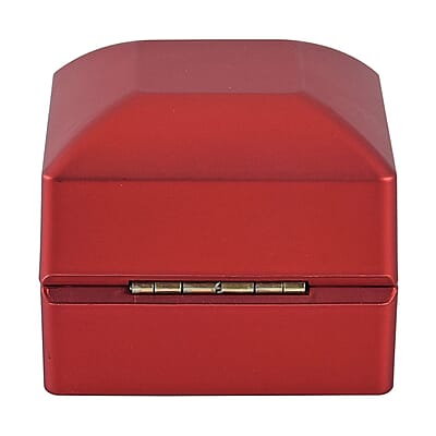 Set of 2 Black & Red Solid Polish LED Light Ring Box (Can Hold up to 2 Rings)