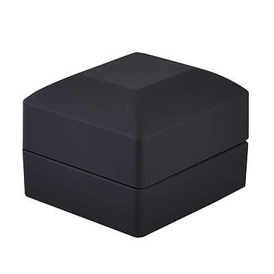 Set of 2 Black & Red Solid Polish LED Light Ring Box (Can Hold up to 2 Rings)