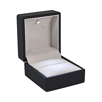 Set of 2 Black & Red Solid Polish LED Light Ring Box (Can Hold up to 2 Rings)
