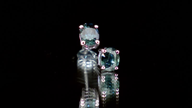 Luxoro 10K White Gold AAA Indigo Sapphire Solitaire Stud Earrings 0.75 ctw