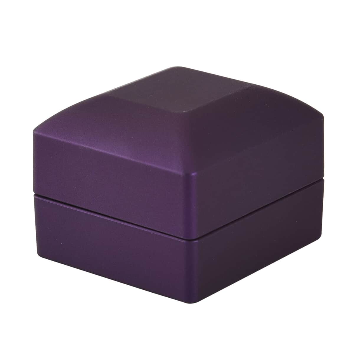 Set of 2 Sky Teal & Purple Solid Polish LED Light Ring Box (Can Hold up to 2 Rings) image number 1