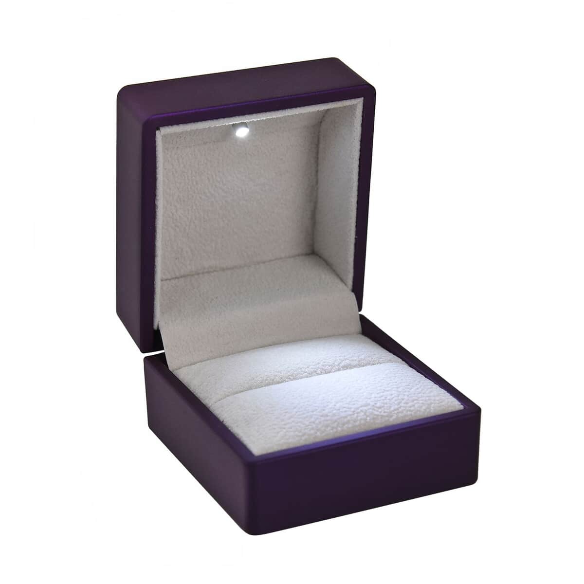 Set of 2 Sky Teal & Purple Solid Polish LED Light Ring Box (Can Hold up to 2 Rings) image number 3