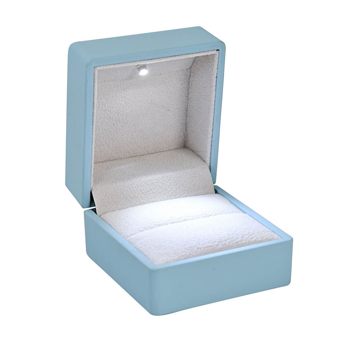 Set of 2 Sky Teal & Purple Solid Polish LED Light Ring Box (Can Hold up to 2 Rings) image number 6