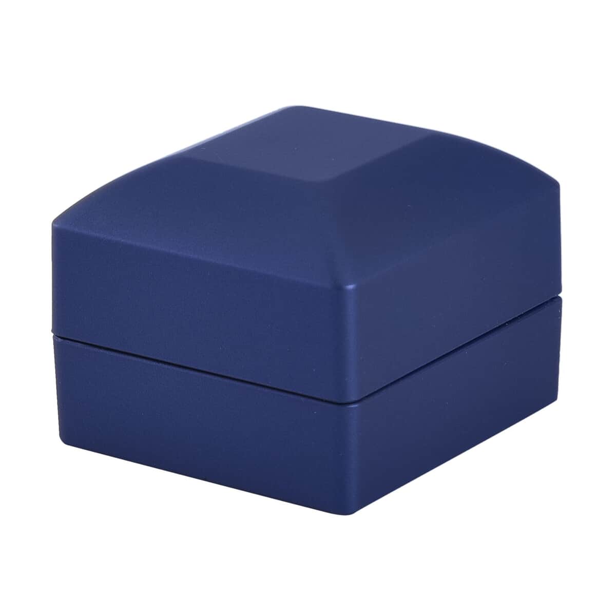 Set of 2 Sapphire Blue & Golden Solid Polish LED Light Ring Box (Can Hold up to 2 Rings)  image number 1