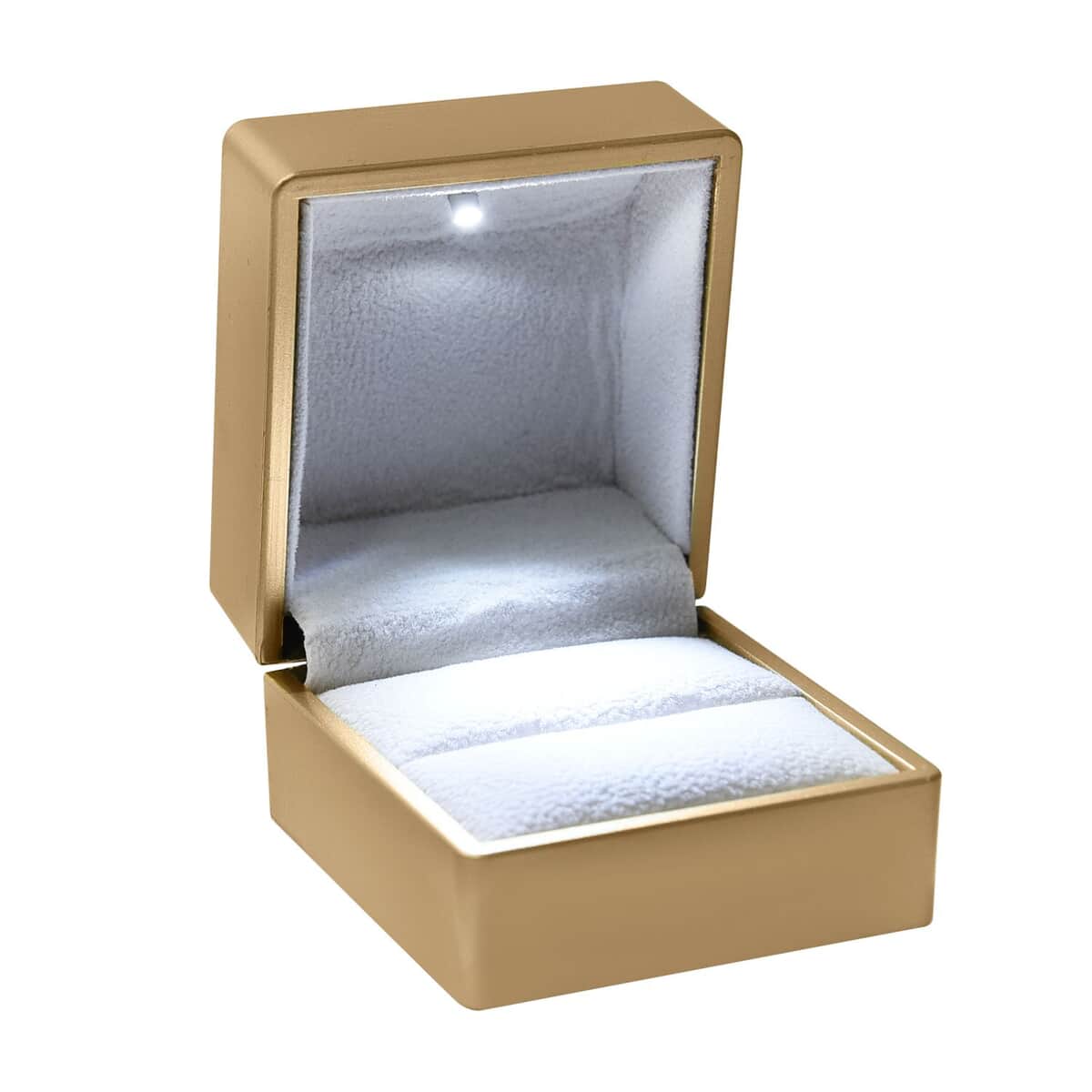 Set of 2 Sapphire Blue & Golden Solid Polish LED Light Ring Box (Can Hold up to 2 Rings)  image number 6