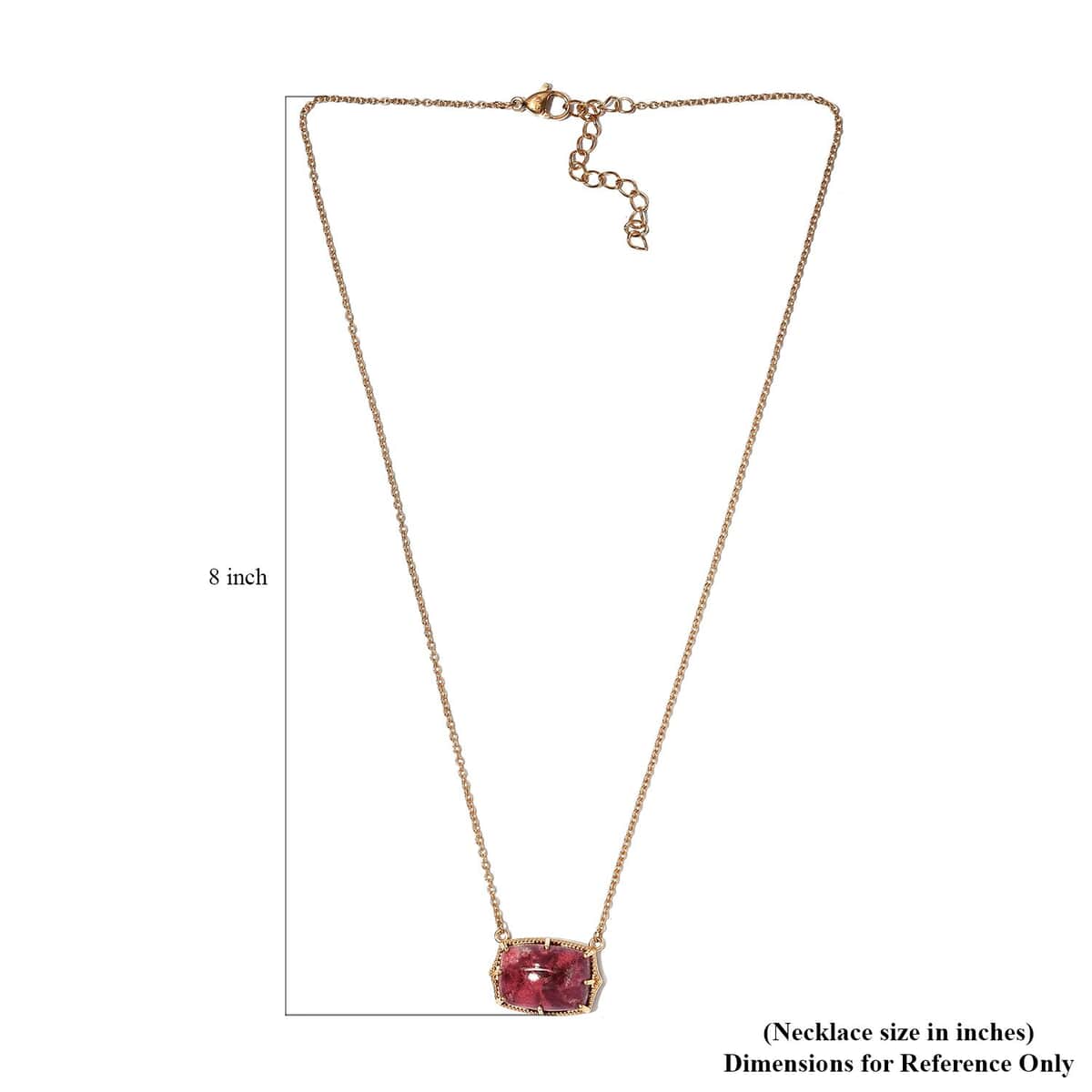 KARIS Norwegian Thulite Fancy Necklace 18 Inches in 18K YG Plated 15.75 ctw image number 6