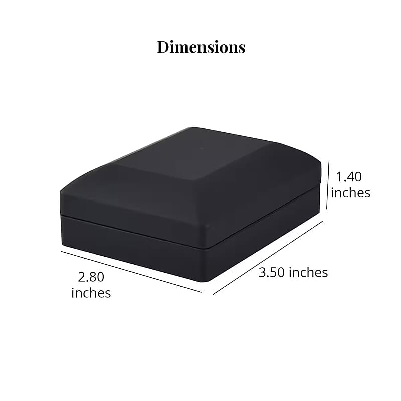 Black Solid Polish LED Light Pendant Necklace Jewelry Box