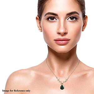 Karis Green Aventurine Necklace in 18K YG Plated and Stainless Steel 18 Inches, Tarnish-Free, Waterproof, Sweat Proof Jewelry