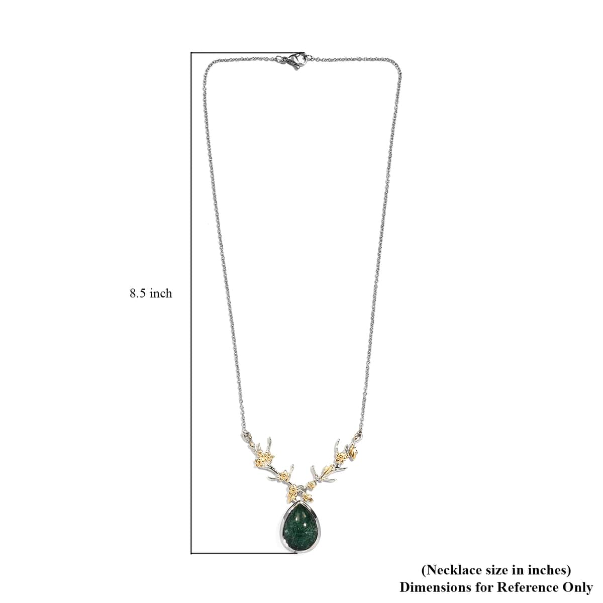 Karis Green Aventurine Necklace in 18K YG Plated and Stainless Steel 18 Inches, Tarnish-Free, Waterproof, Sweat Proof Jewelry image number 5