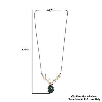 Karis Green Aventurine Necklace in 18K YG Plated and Stainless Steel 18 Inches, Tarnish-Free, Waterproof, Sweat Proof Jewelry