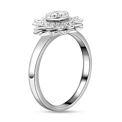 Star Flower Simulated Diamond Ring (Size 6)