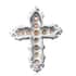 Ethiopian Welo Opal Cross Pendant in Stainless Steel 0.75 ctw image number 4