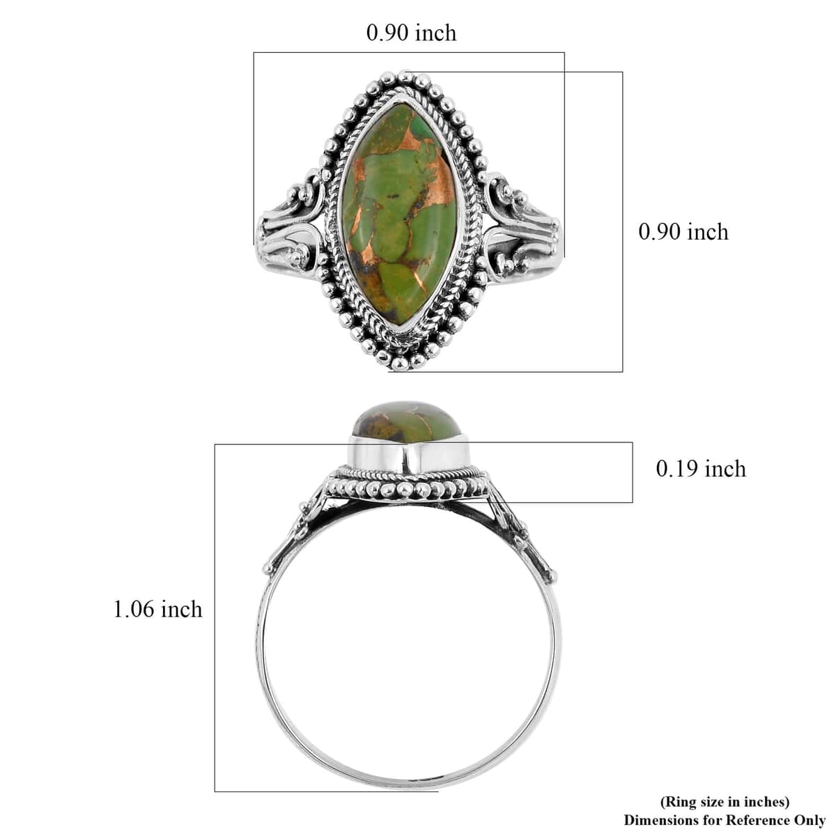 BALI LEGACY Mojave Green Turquoise Ring in Sterling Silver 3.60 ctw image number 5