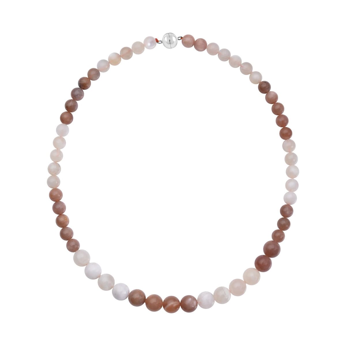 Multi Moonstone Beaded Necklace 20 Inches in Rhodium Over Sterling Silver 260.00 ctw image number 0