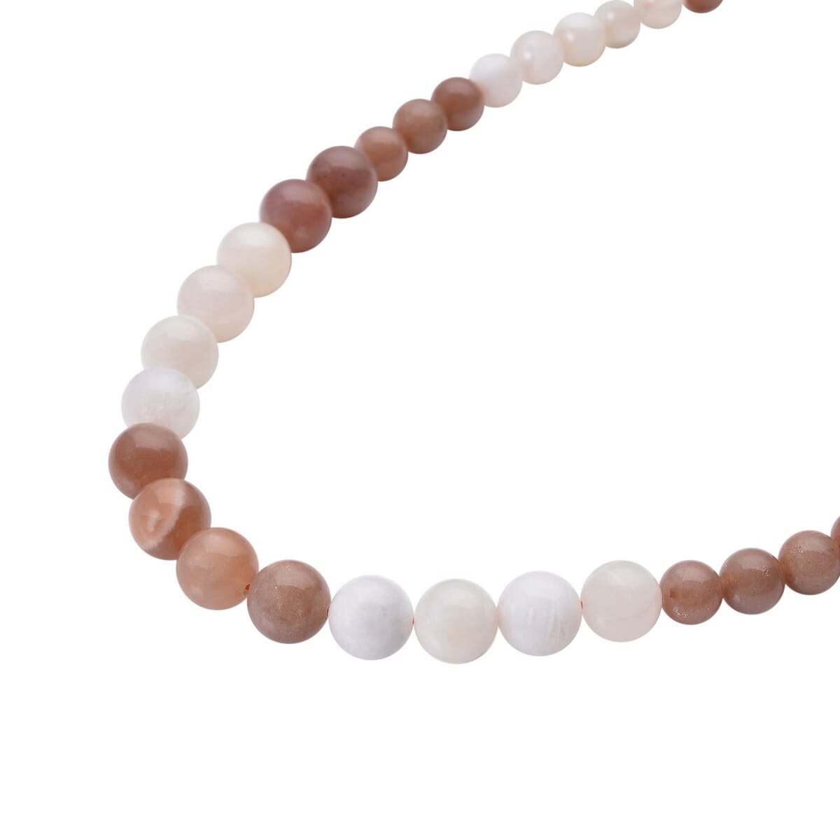 Multi Moonstone Beaded Necklace 20 Inches in Rhodium Over Sterling Silver 260.00 ctw image number 2
