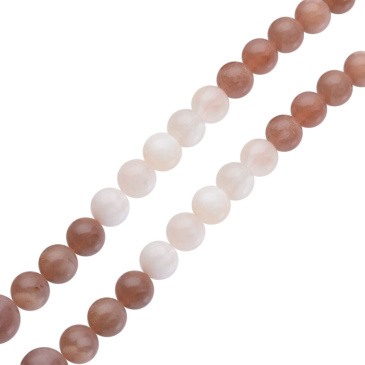 Multi Moonstone Beaded Necklace 20 Inches in Rhodium Over Sterling Silver 260.00 ctw