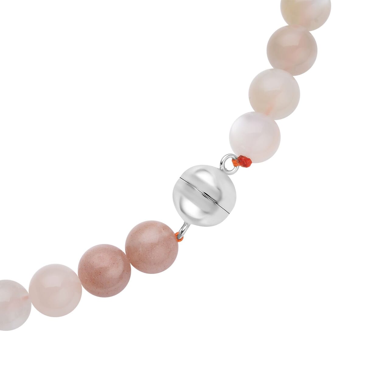Multi Moonstone Beaded Necklace 20 Inches in Rhodium Over Sterling Silver 260.00 ctw image number 4